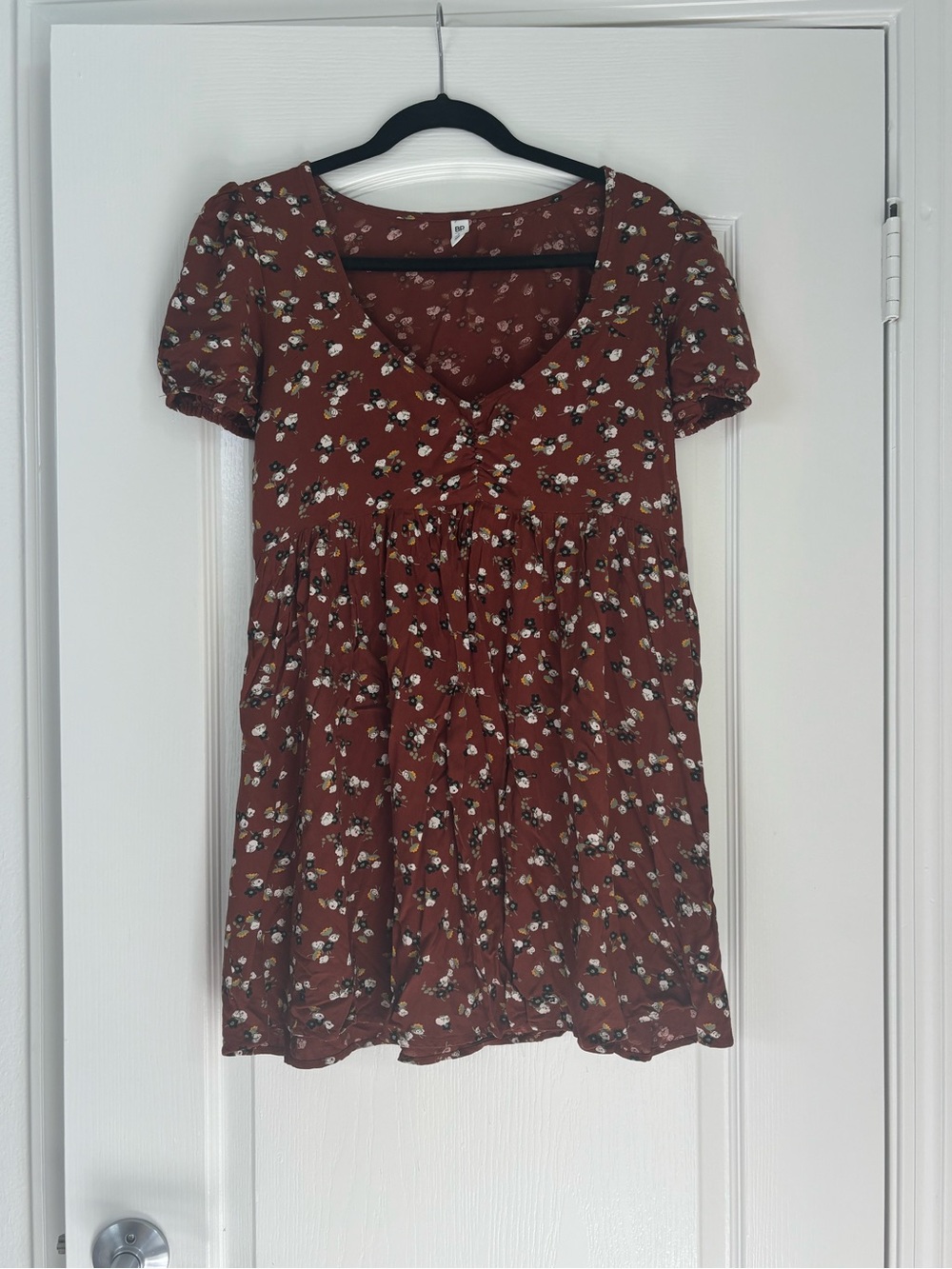 bp Nordstrom Rust Floral Women’s Babydoll dress- coquette, cottage core